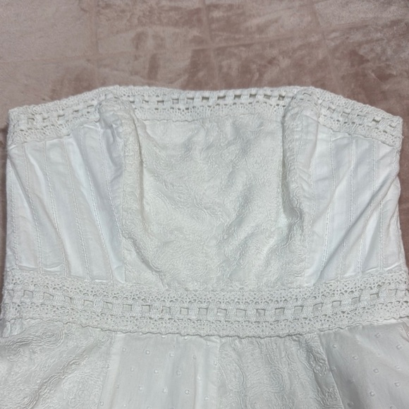 White House Black Market White Strapless A-Line Midi Dress - Picture 4 of 10